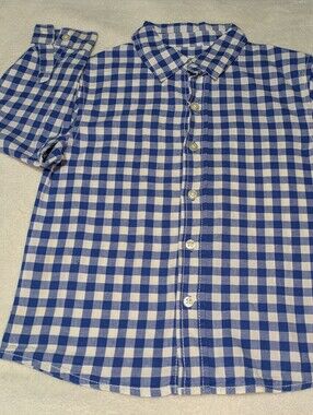 Cherokee Boys Blue & White Gingham Button-Down Shirt